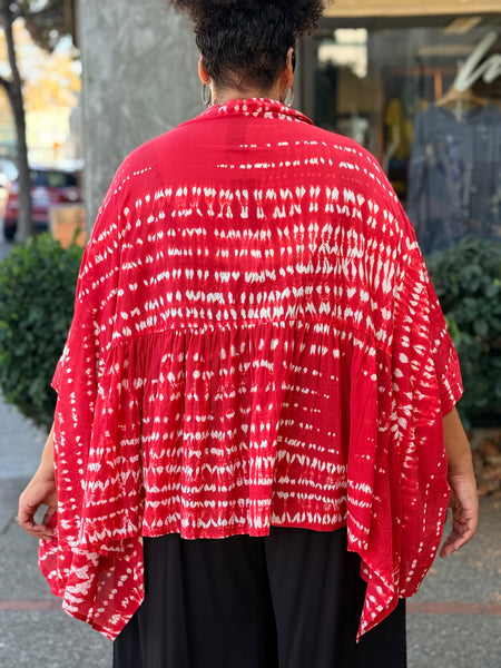 PREORDER: Kedem Sela Shirt-Red Shibori Cotton-OS
