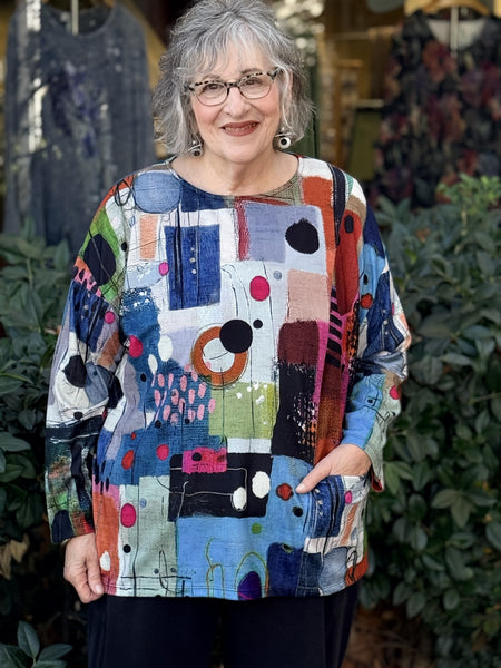 Jess and Jane Seam Top with Pocket-Pampas