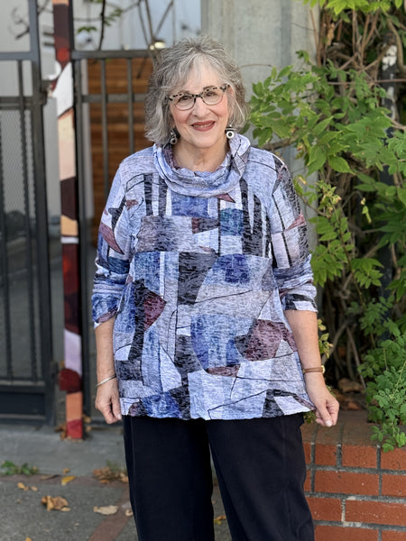 Jess and Jane Crushed Cowl Neck Top-Artiste
