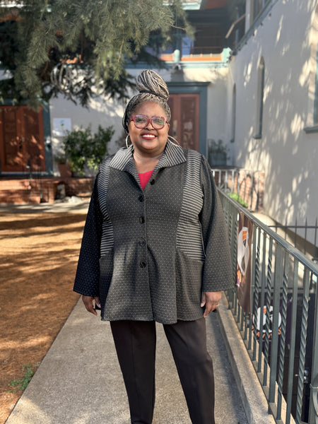Sydney Project Polka Dot/Stripe Button Jacket
