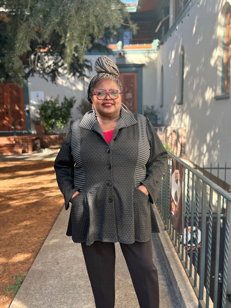 Sydney Project Polka Dot/Stripe Button Jacket