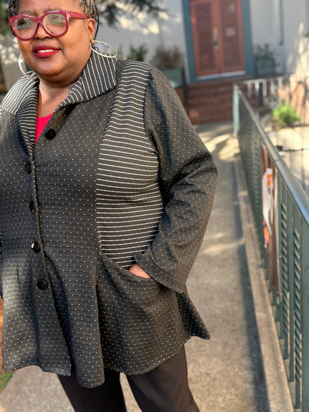 Sydney Project Polka Dot/Stripe Button Jacket