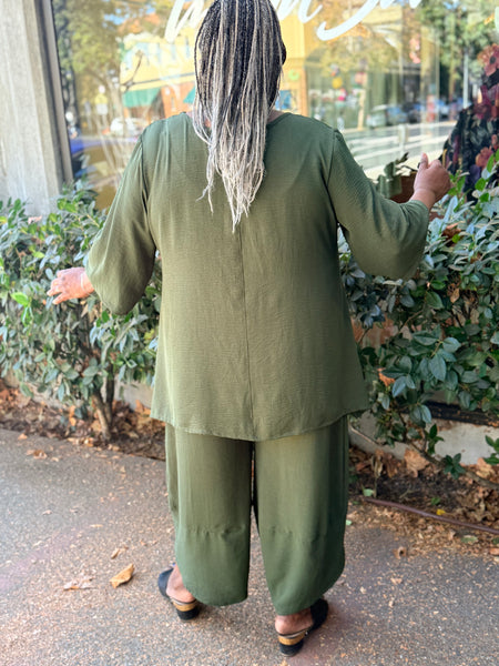 Sydney Air Flow Pocket Tunic- Olive