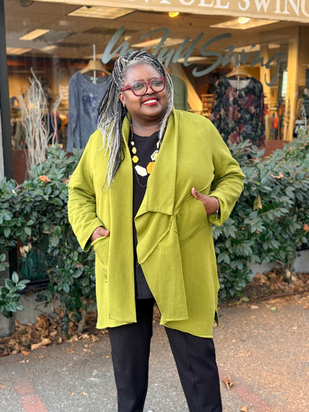 Luuka Valeria Brushed Fleece Cardigan- Pistachio