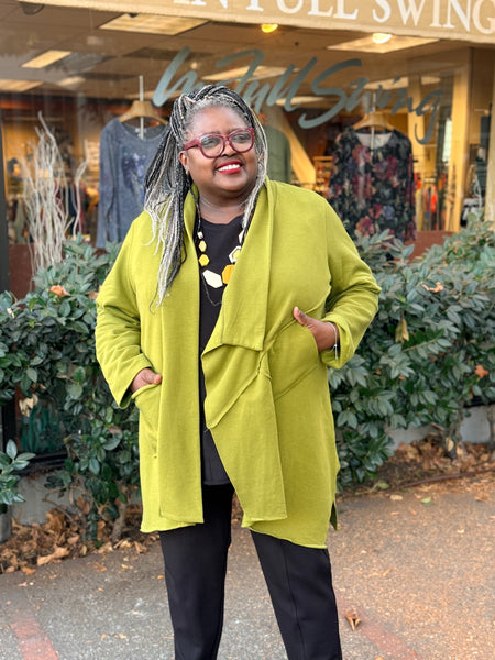 Luuka Valeria Brushed Fleece Cardigan- Pistachio