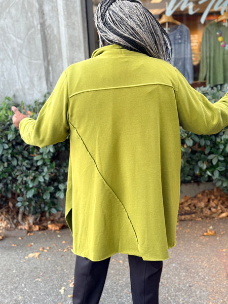 Luuka Valeria Brushed Fleece Cardigan- Pistachio