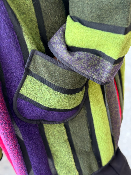 Luuka Stripe Mesh/wool Stripe Cardigan