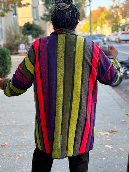 Luuka Stripe Mesh/wool Stripe Cardigan