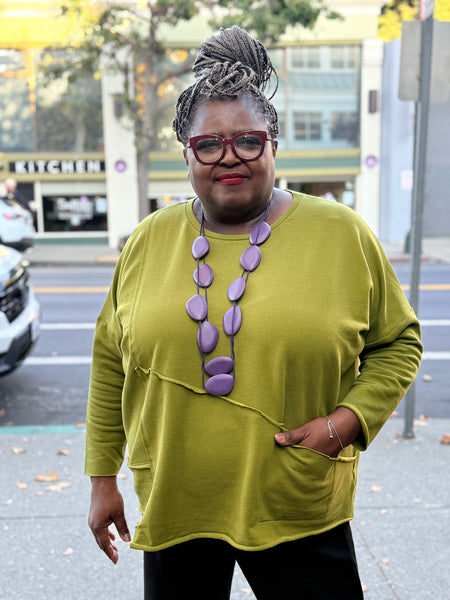 Luuka Alma Brushed Fleece Pullover-Pistachio