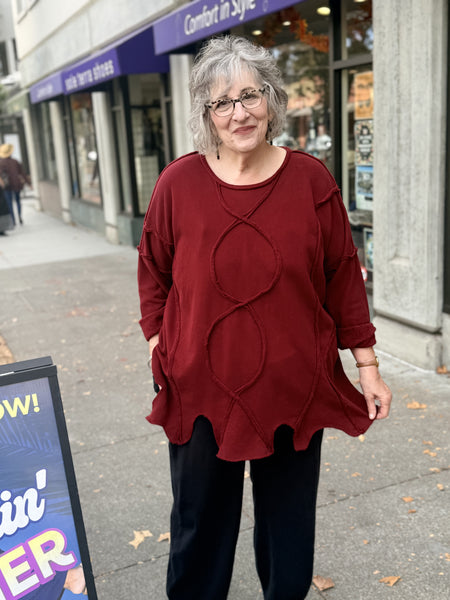 Bodil French Terry One Size Infinity Top- Cinnamon