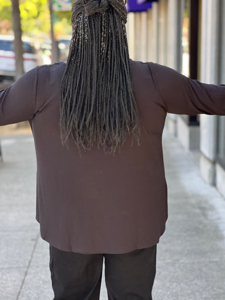 Blue Sky Ritzy 3/4 Sleeve Top -Black