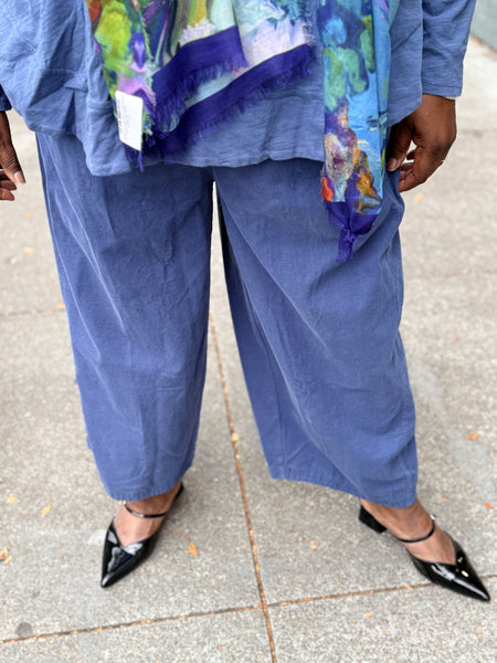 Kleen Cotton Corduroy Crop Bloom Pant-Cool Navy