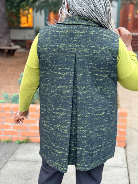 Sydney Project Knitted Jacquard Zip Vest- Kiwi