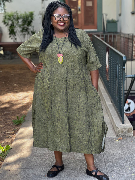 Niche Florence Dress- Green Ridge Stripe