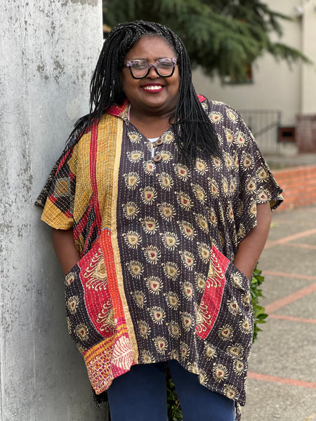 Kantha Bae Peace and Love Poncho-052