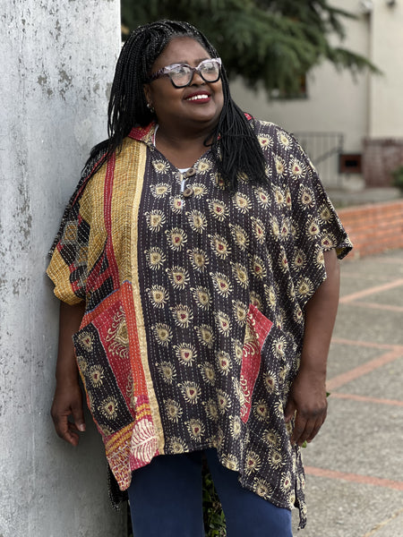 Kantha Bae Peace and Love Poncho-052