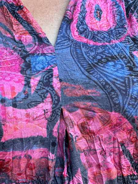 Shana Crinkle V-Neck Pink