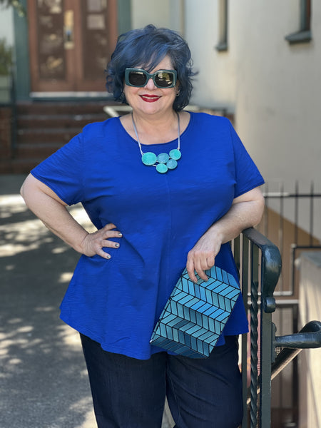 Kleen Seamed Short Sleeve Tee-Lapis Blue