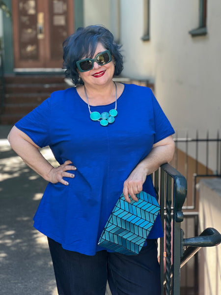 Kleen Seamed Short Sleeve Tee-Lapis Blue