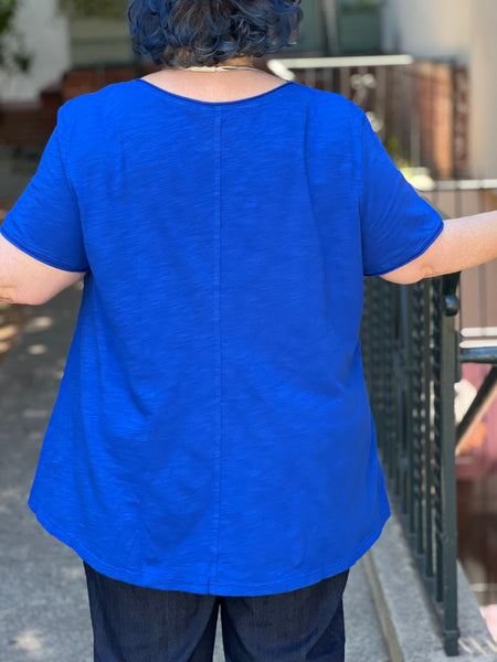 Kleen Seamed Short Sleeve Tee-Lapis Blue