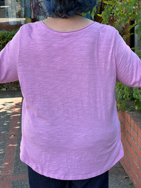 Kleen 3/4 Sleeve V-Neck Tee-Orchid