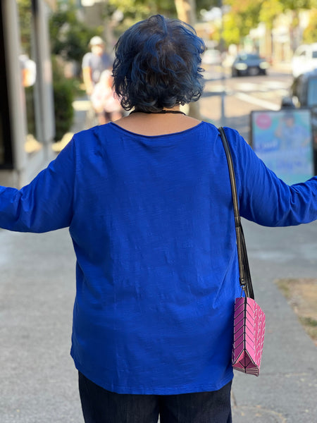 Kleen 3/4 Sleeve V-Neck Tee- Lapis Blue