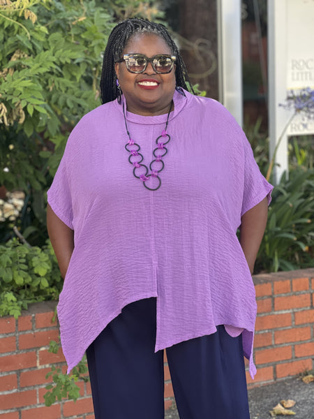 Gerties One Size Asymmetrical Top-Plum