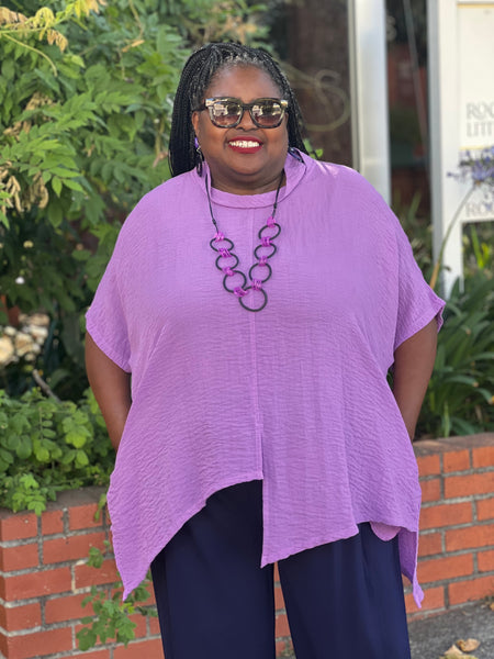 Gerties One Size Asymmetrical Top-Plum