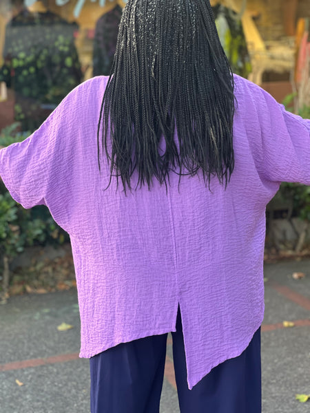 Gerties One Size Asymmetrical Top-Plum