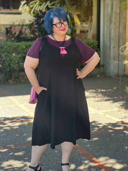 Blue Sky Bamboo Linen Shauna Dress-Black