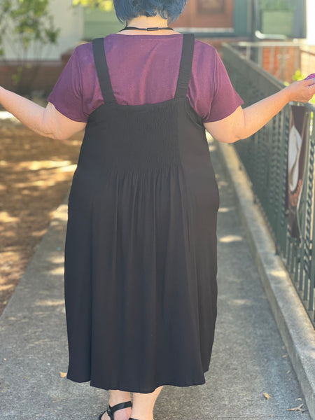 Blue Sky Bamboo Linen Shauna Dress-Black