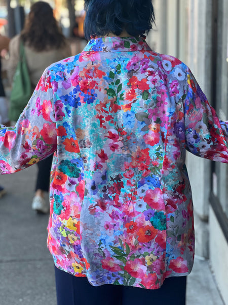 Blue Sky Lorine Blouse -Turq Wildflower