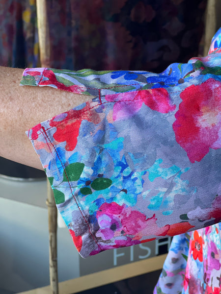 Blue Sky Lorine Blouse -Turq Wildflower