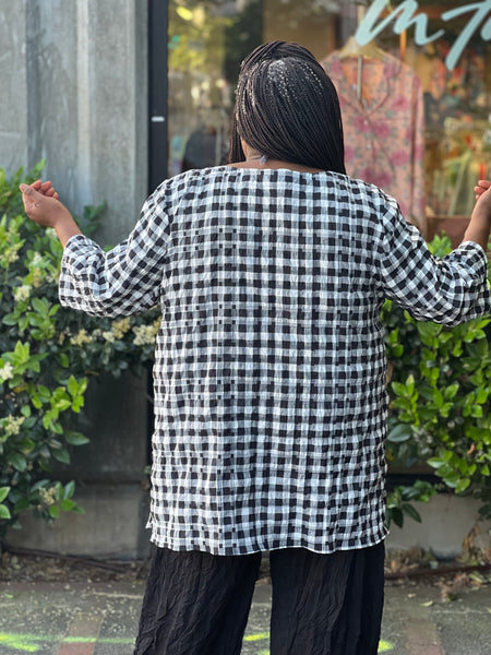 Niche Astoria Top- B/W Plaid