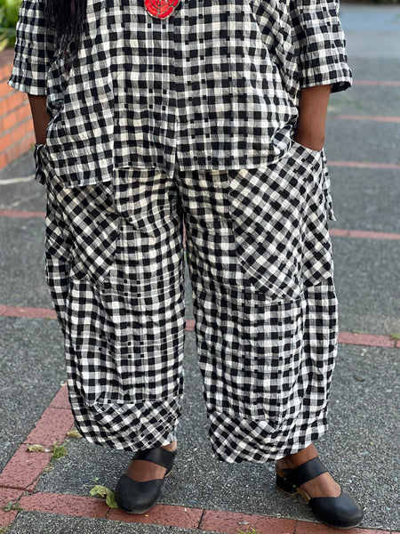 Niche Izzie Pant-Blk White Plaid