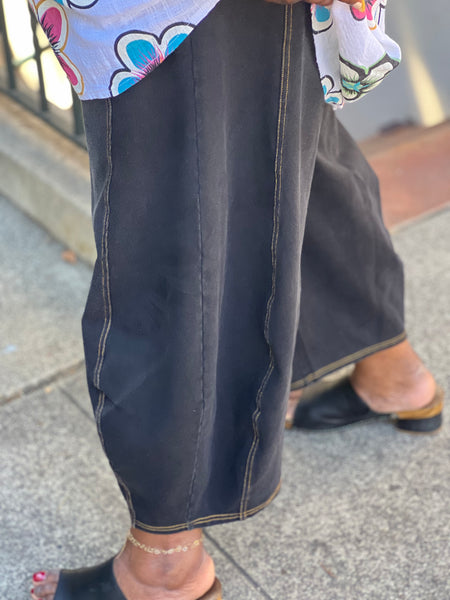 Kleen Citron Bleu Denim Knit Barrel Leg Pant-Dimgray