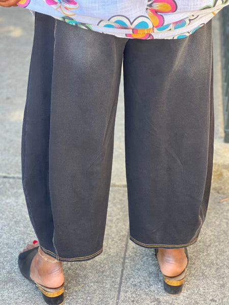 Kleen Citron Bleu Denim Knit Barrel Leg Pant-Dimgray