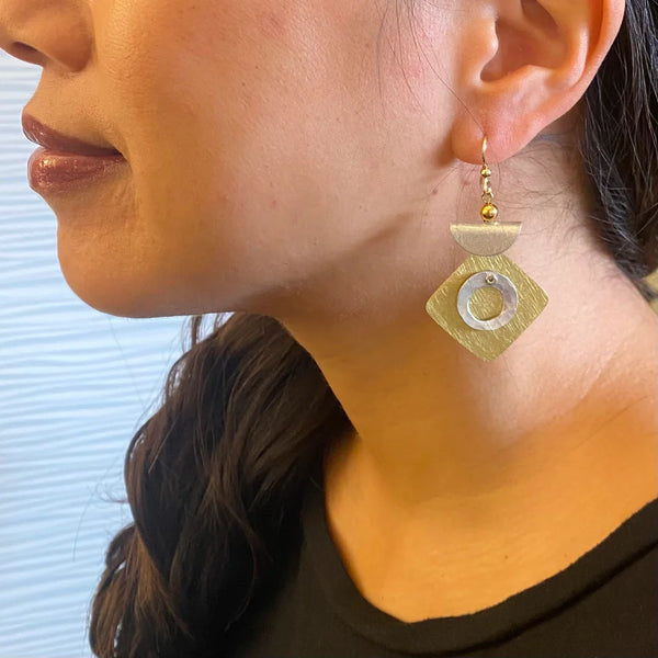 Chick Boss Swing Mixed Metal Dangle Earrings