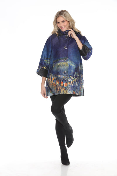 Lindi Water Repellant Reversible Toggle Button Rain Coat-J22539W