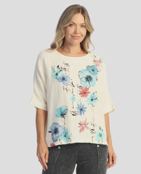 Jess and Jane Double Gauze Poncho Top-Serenade