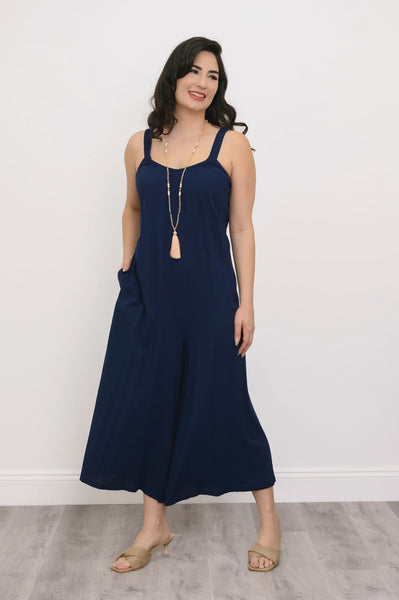 Blue Sky Linen Bamboo Joanna Jumpsuit-Indigo