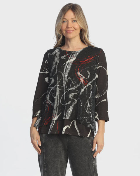Jess and Jane Boucle Mesh Layered Top-Matilda