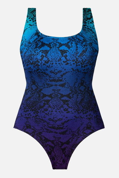 Longitude Double X Back Tank Suit- Blue Ombre