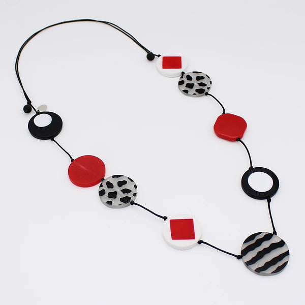 Sylca Red Cheetah Statement Necklace