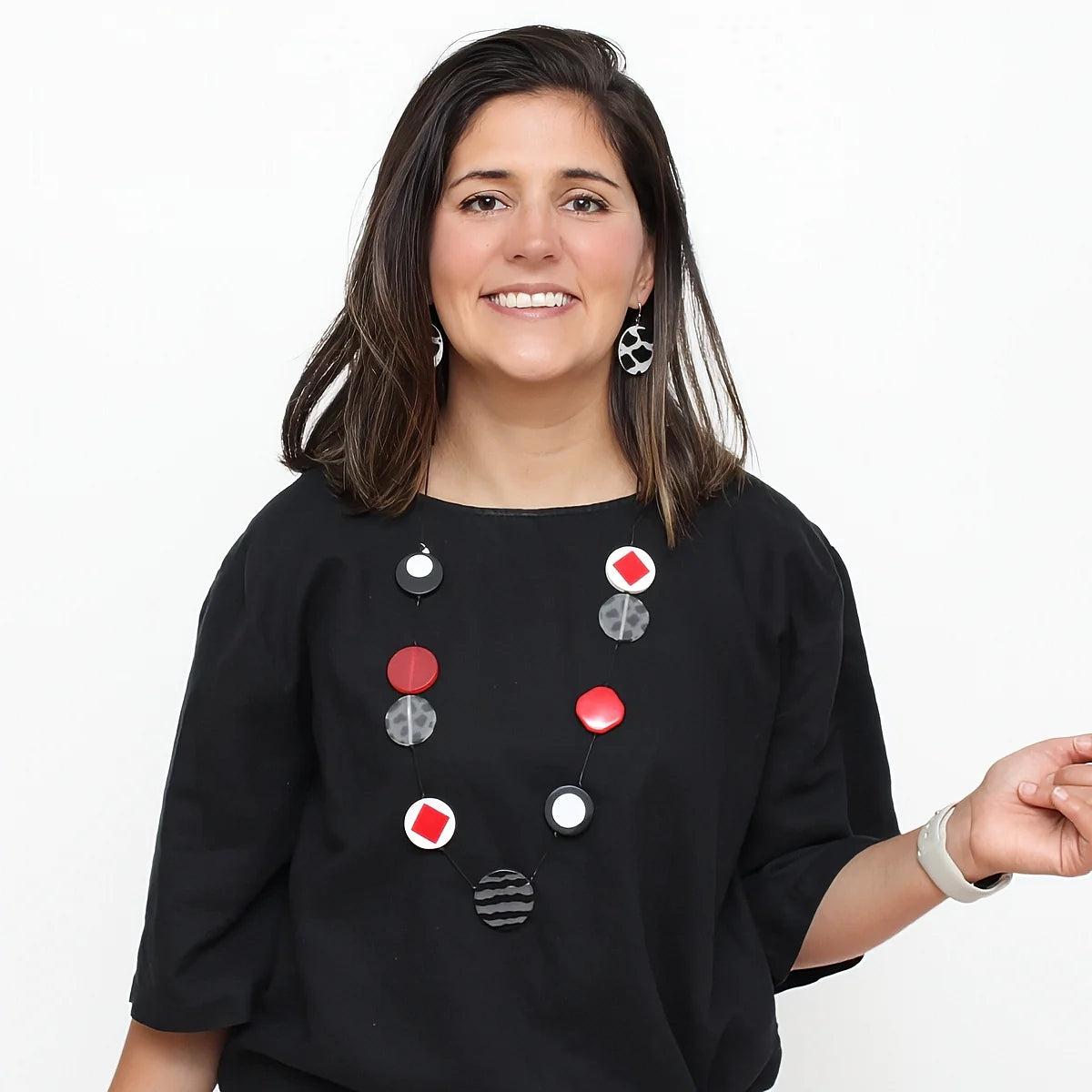 Sylca Red Cheetah Statement Necklace