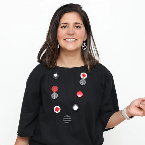 Sylca Red Cheetah Statement Necklace