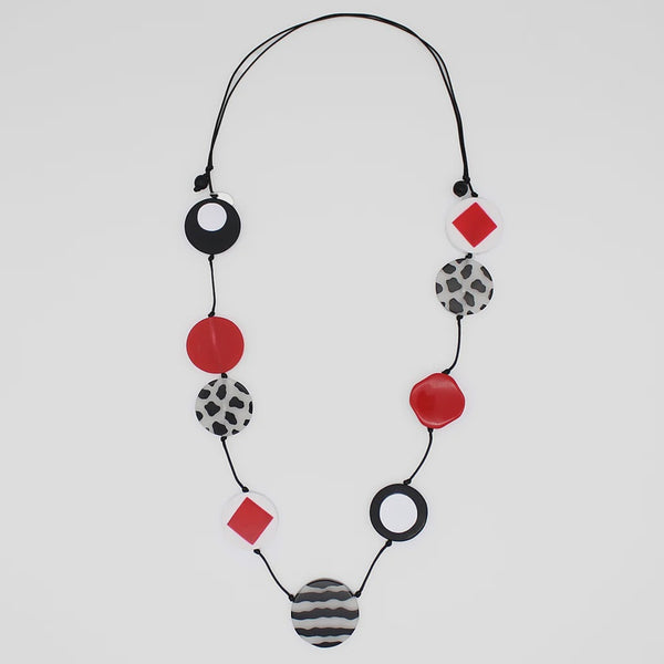 Sylca Red Cheetah Statement Necklace