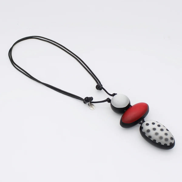 Sylca Red Midori Polka Dot Necklace