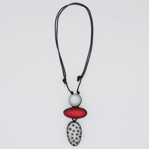 Sylca Red Midori Polka Dot Necklace