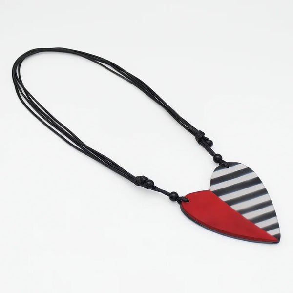 Sylca Anastasia Heart Necklace- Red